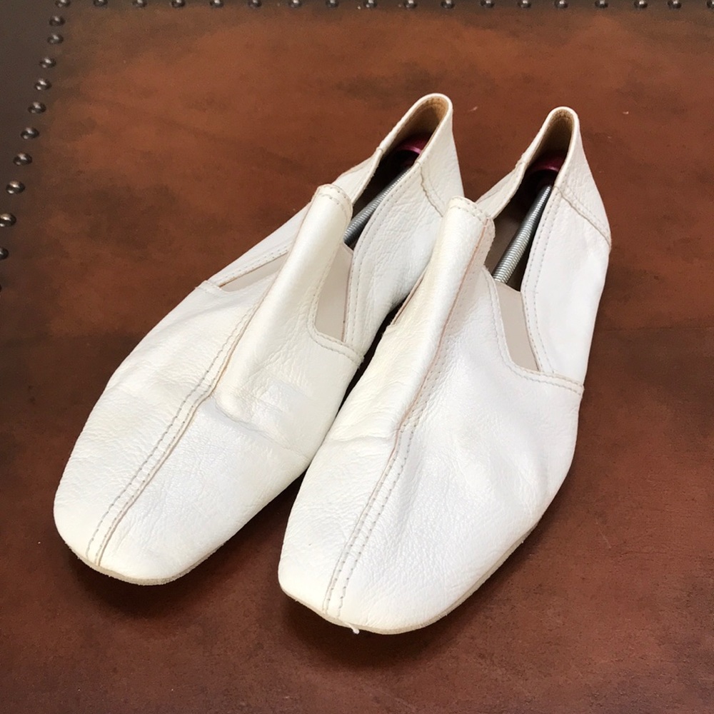 Prada White Leather Size 12 Moccasins Slip-Ons